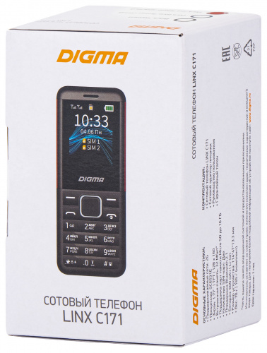 Мобильный телефон Digma C171 Linx 32Mb красный моноблок 2Sim 1.77" 128x160 0.08Mpix GSM900/1800 FM microSD max16Gb фото 9