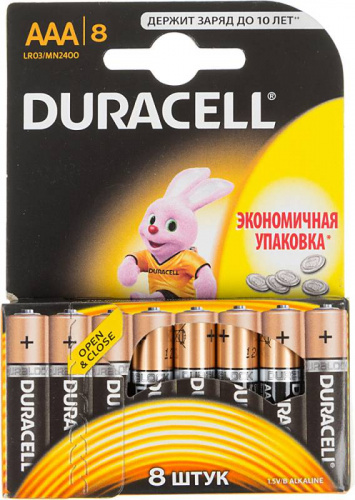 Батарея Duracell Basic LR03-8BL MN2400 AAA (8шт)