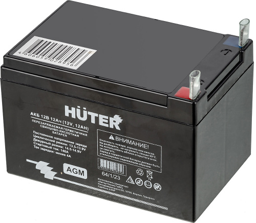 Батарея аккумуляторная Huter 64/1/23 12В 12Ач SLA фото 5
