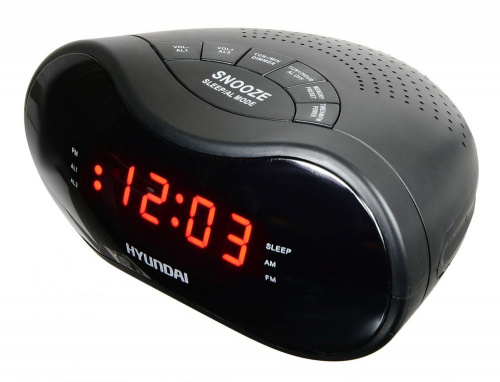 Радиобудильник Hyundai H-RCL160 черный LED подсв:красная часы:цифровые AM/FM фото 2