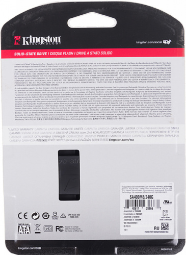 Накопитель SSD Kingston SATA III 240Gb SA400M8/240G A400 M.2 2280 фото 2