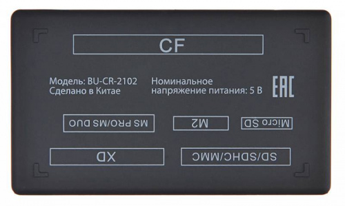 Устройство чтения карт памяти USB2.0 Buro BU-CR-2102 белый фото 8