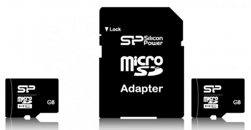 Флеш карта microSDHC 8Gb Class10 Silicon Power SP008GBSTH010V10SP + adapter