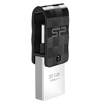 Флеш Диск Silicon Power 32Gb C31 SP032GBUC3C31V1K USB3.1 серебристый/черный