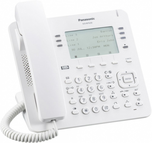 Телефон IP Panasonic KX-NT630RU белый фото 2