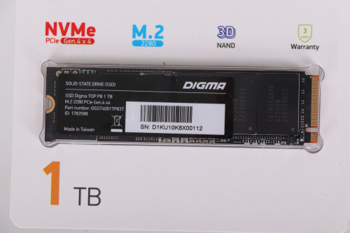 Накопитель SSD Digma PCIe 4.0 x4 1TB DGST4001TP83T Top P8 M.2 2280 фото 2