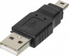 Переходник Ningbo mini USB B (m) USB A(m) черный