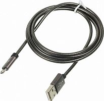 Кабель Digma MICROUSB-1.2M-BRAIDED-G USB (m)-micro USB (m) 1.2м темно-серый