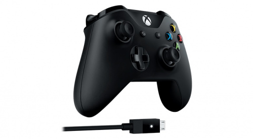 Геймпад Microsoft Xbox One + USB кабель для ПК черный USB Беспроводной виброотдача обратная связь фото 3
