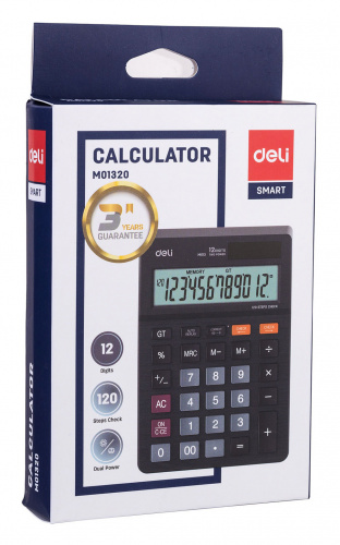 Калькулятор настольный Deli EM01320 черный 12-разр. фото 10