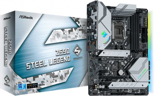 Материнская плата Asrock Z590 STEEL LEGEND Soc-1200 Intel Z590 4xDDR4 ATX AC`97 8ch(7.1) 2.5Gg RAID+HDMI фото 6