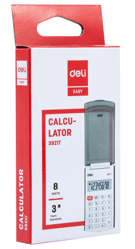 Калькулятор карманный Deli E39217/BLACK черный 8-разр. фото 3