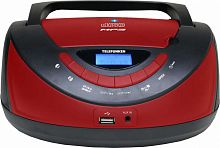 Аудиомагнитола Telefunken TF-CSRP3497B черный/красный 2Вт/CD/CDRW/MP3/FM(dig)/USB/BT/SD/MMC