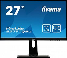 Монитор Iiyama 27" ProLite B2791QSU-B1 черный TN LED 1ms 16:9 DVI HDMI M/M матовая HAS Pivot 1000:1 350cd 170гр/160гр 2560x1440 DisplayPort FHD USB 6.1кг