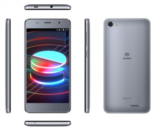 Смартфон Digma X1 3G Linx 16Gb 1Gb темно-серый моноблок 3G 2Sim 5" 720x1280 Android 8.1 8Mpix 802.11 b/g/n GPS GSM900/1800 GSM1900 TouchSc MP3 FM microSDHC max64Gb фото 2