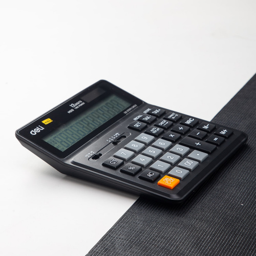 Калькулятор бухгалтерский Deli EM01020 черный 12-разр. фото 4