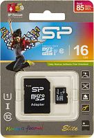 Флеш карта microSDHC 16Gb Class10 Silicon Power SP016GBSTHBU1V10SP + adapter