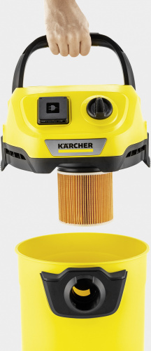 Строительный пылесос Karcher WD 3 P V-17/4/20 1000Вт (уборка: сухая/сбор воды) желтый фото 6