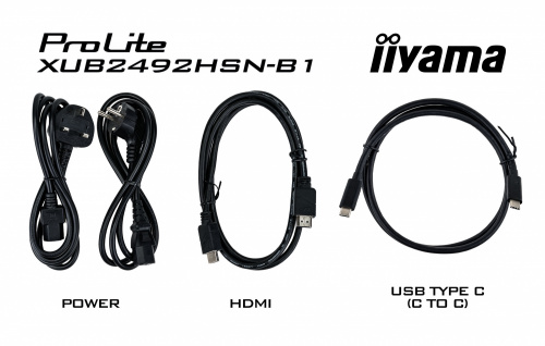 Монитор Iiyama 23.8" ProLite XUB2492HSN-B1 черный IPS LED 16:9 HDMI M/M матовая HAS Pivot 250cd 178гр/178гр 1920x1080 DisplayPort FHD USB 5.4кг фото 2