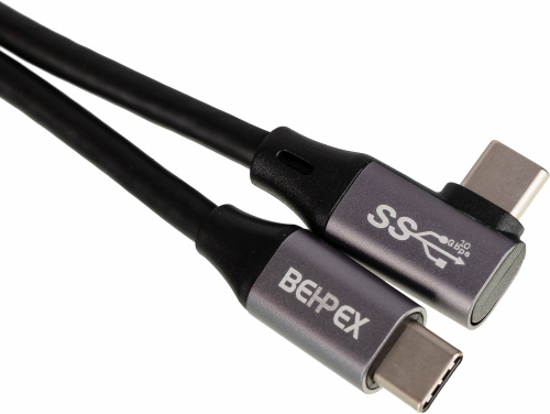 Кабель Power Delivery 60W USB Type-C (m)-USB Type-C (m) 1м черный фото 3
