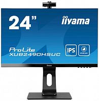 Монитор Iiyama 23.8" ProLite XUB2490HSUC-B1 черный IPS LED 4ms 16:9 HDMI M/M Cam матовая HAS 250cd 178гр/178гр 1920x1080 D-Sub DisplayPort FHD USB 5.1кг