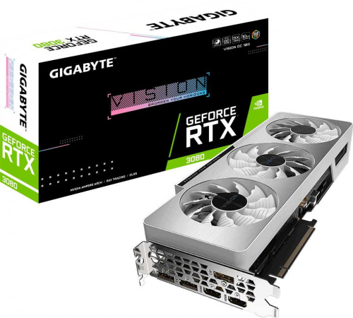 Видеокарта Gigabyte PCI-E 4.0 GV-N3080VISION OC-10GD NVIDIA GeForce RTX 3080 10240Mb 320 GDDR6X 1800/19000/HDMIx2/DPx3/HDCP Ret фото 3