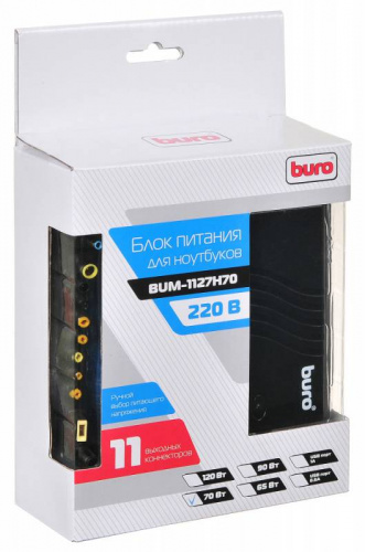 Блок питания Buro BUM-1127H70 ручной 70W 12V-20V 11-connectors от бытовой электросети фото 5