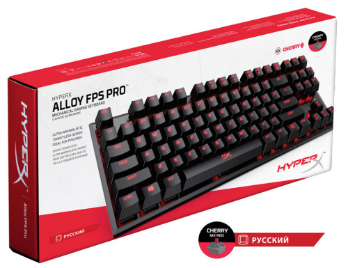Клавиатура HyperX Alloy FPS Pro CherryMX Red механическая черный USB for gamer LED фото 3