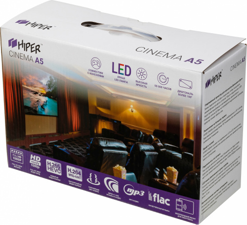 Проектор Hiper Cinema A5 Black LCD 2600Lm (800x400) 1500:1 ресурс лампы:50000часов 1xUSB typeA 1xHDMI 1кг фото 3