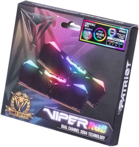 Память DDR4 2x16Gb 3200MHz Patriot PVR432G320C6K Viper RGB RTL PC4-25600 CL16 DIMM 288-pin 1.35В kit фото 7