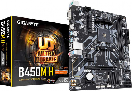 Материнская плата Gigabyte B450M H Soc-AM4 AMD B450 2xDDR4 mATX AC`97 8ch(7.1) GbLAN RAID+VGA+HDMI фото 5