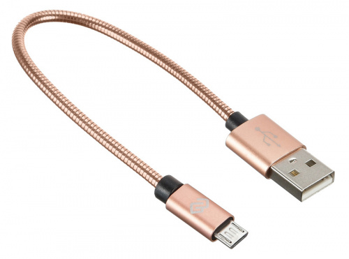 Кабель Digma USB A(m) micro USB B (m) 0.15м розовое золото фото 5