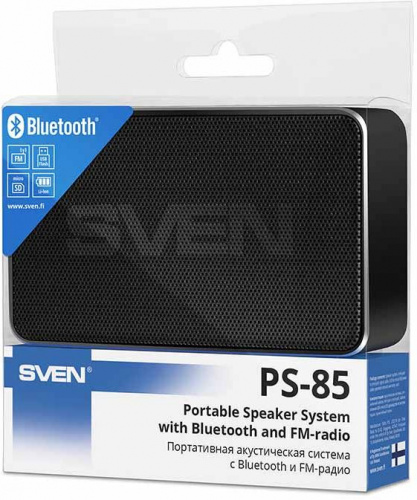 Колонка порт. Sven PS-85 черный 5W 1.0 BT/3.5Jack/USB 10м 600mAh (SV-018498) фото 3