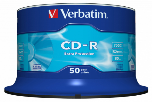 Диск CD-R Verbatim 700Mb 52x Cake Box (50шт) (43351) фото 2