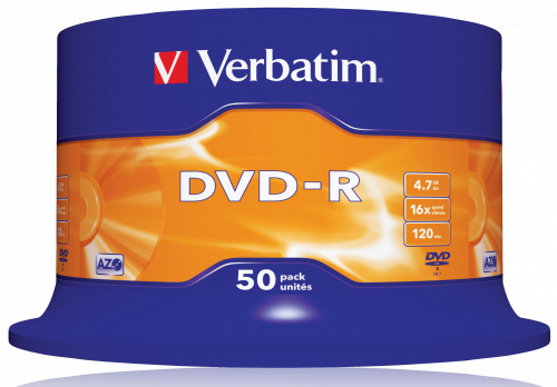 Диск DVD-R Verbatim 4.7Gb 16x Cake Box (50шт) (43548) фото 3