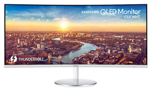 Монитор Samsung 34" C34J791WTI серебристый VA LED 4ms 21:9 HDMI M/M полуматовая HAS 3000:1 300cd 178гр/178гр 3440x1440 DisplayPort USB 7.7кг