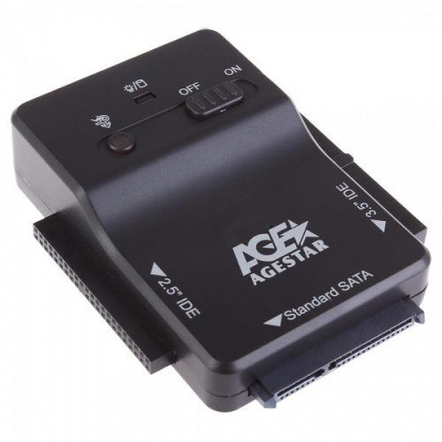 Адаптер-переходник для HDD AgeStar 3FBCP1 IDE SATA IDE пластик черный 2.5" 3.5" фото 2