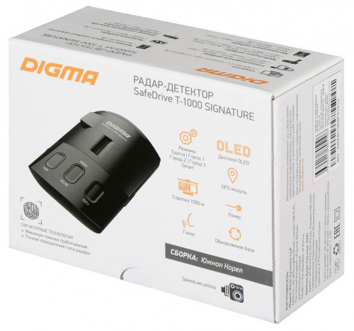 Радар-детектор Digma SafeDrive T-1000 Signature GPS приемник черный фото 2