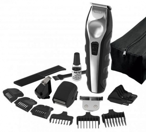 Машинка для стрижки Wahl Ergonomic Total Grooming Kit черный/серебристый (насадок в компл:12шт) фото 4