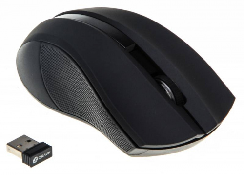 Мышь Оклик 615MW черный оптическая (1200dpi) беспроводная USB для ноутбука (3but) фото 2