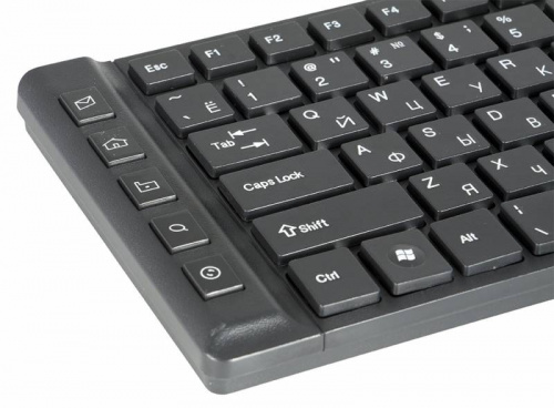Клавиатура Оклик 530S черный USB slim Multimedia фото 5