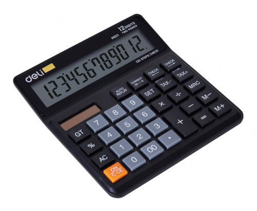 Калькулятор бухгалтерский Deli EM01120 черный 12-разр. фото 8
