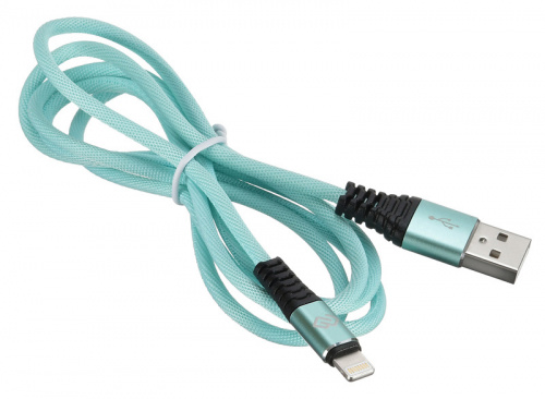 Кабель Digma LIGHT-1.2M-BRAIDED-GR USB (m)-Lightning (m) 1.2м зеленый фото 2