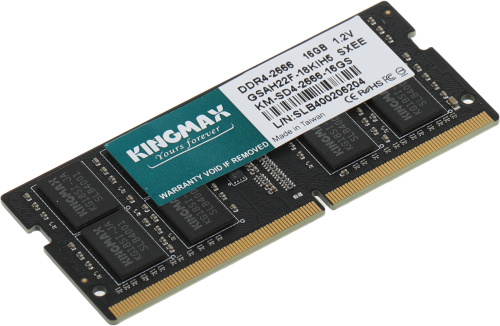 Память DDR4 16GB 2666MHz Kingmax KM-SD4-2666-16GS OEM PC4-21300 CL19 SO-DIMM 260-pin 1.2В dual rank OEM фото 2