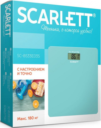 Весы напольные электронные Scarlett SC-BS33E035 макс.180кг голубой фото 4