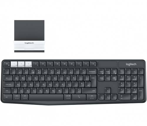 Клавиатура Logitech Multi-Device Stand Combo K375s темно-серый беспроводная BT slim Multimedia для ноутбука фото 3