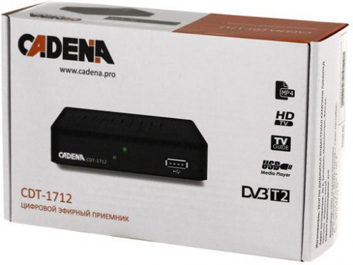 Ресивер DVB-T2 Cadena CDT-1712 черный фото 3