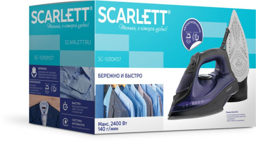 Утюг Scarlett SC-SI30K57 2400Вт черный/фиолетовый фото 6