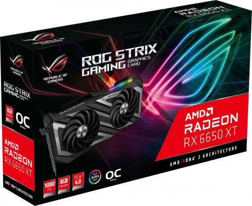 Видеокарта Asus PCI-E 4.0 ROG-STRIX-RX6650XT-O8G-GAMING AMD Radeon RX 6650XT 8Gb 128bit GDDR6 2543/17500 HDMIx1 DPx3 HDCP Ret фото 2