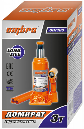 Домкрат Ombra OHT103 бутылочный гидравлический оранжевый (55410) фото 2